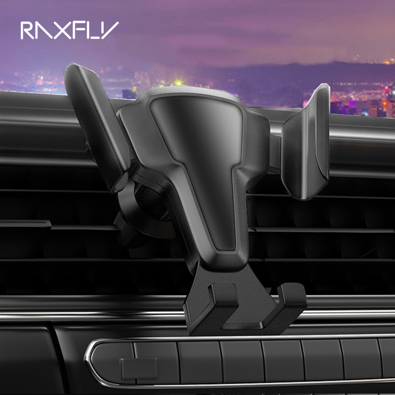RAXFLY-차량용 휴대폰 거치대, 스마트폰 스탠드, 에어 벤트 마운트, 360 도 회전, 자동 잠금 지원, 전화